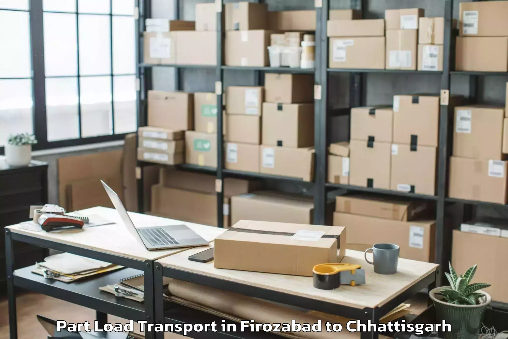 Easy Firozabad to Pandariya Part Load Transport Booking